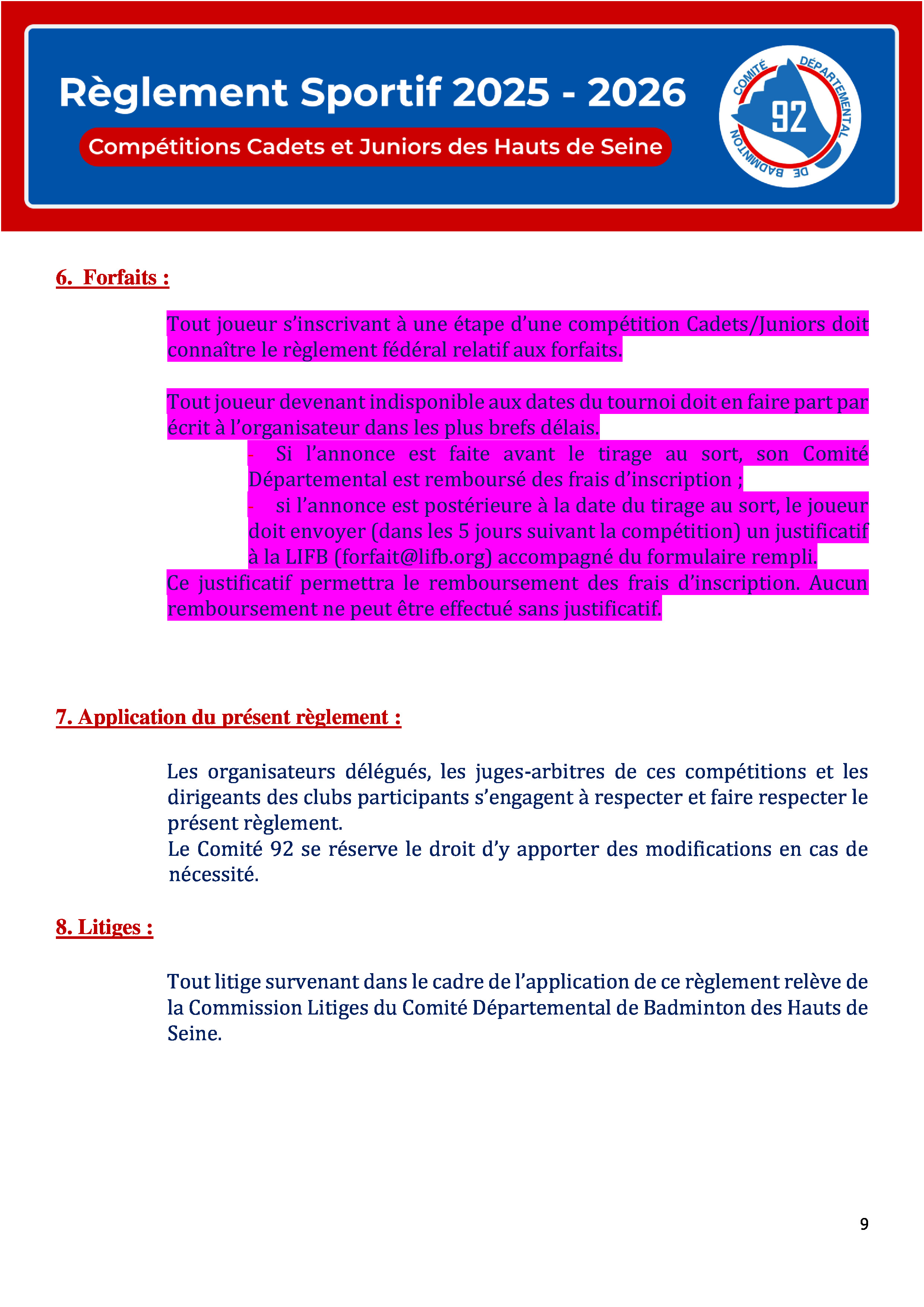 Compétition Cadets et Juniors des Hauts-de-Seine n°3